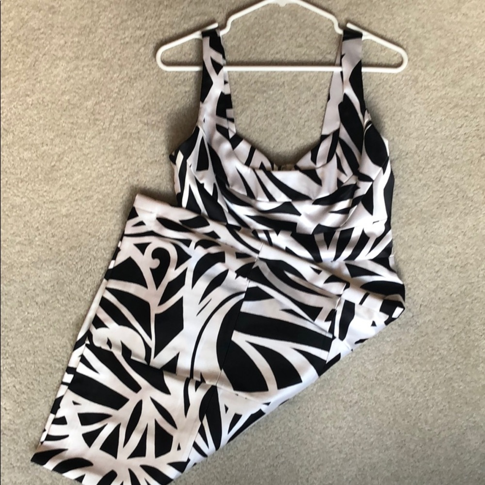 Black and White Patterned Cocktail Dress | WHBM